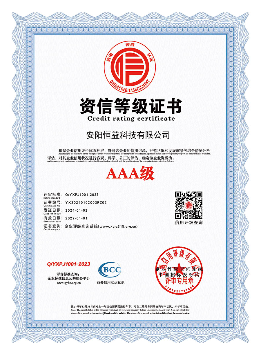 資信等級(jí)證書